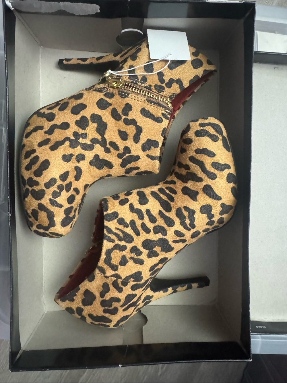 Christian Siriano for Payless Shoe Leopard Print Platform Ankle Boots